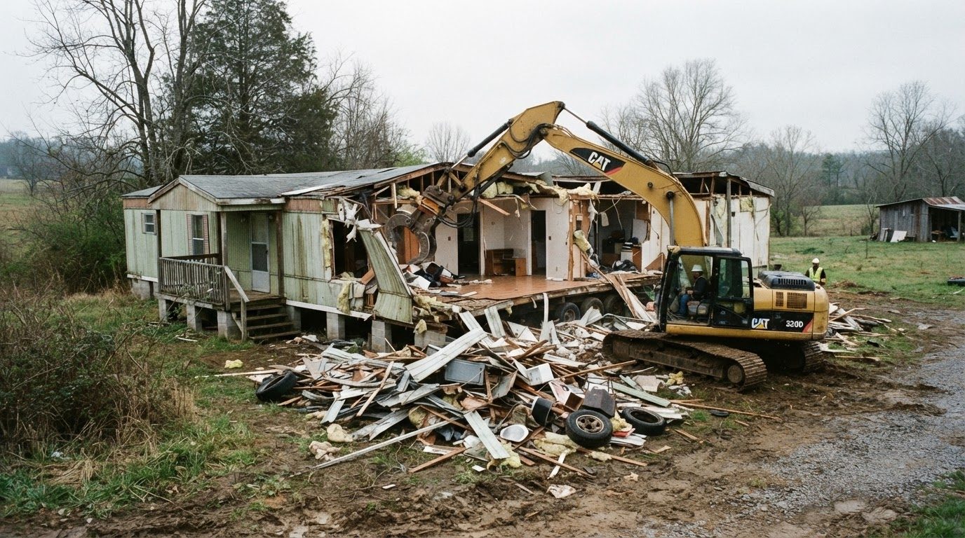 Junk Raider mobile home demolition in Charlotte