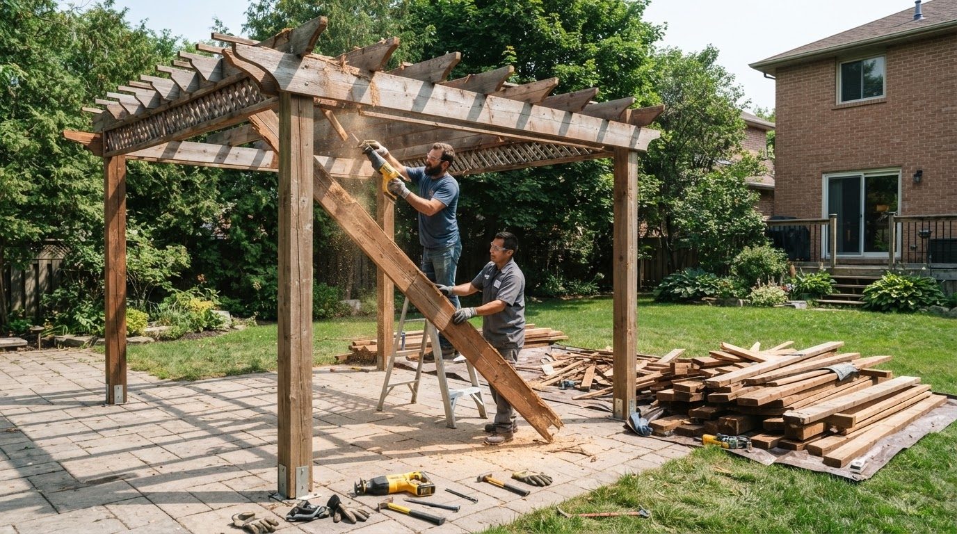 Junk Raider pergola demolition in Charlotte