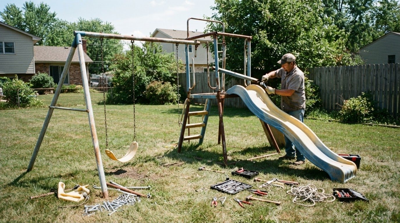 Junk Raider playground demolition in Charlotte