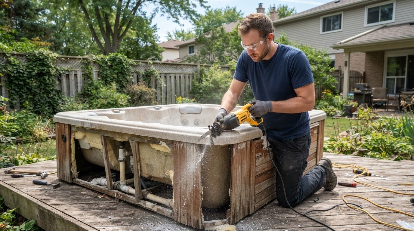 Junk Raider hot tub removal in Charlotte
