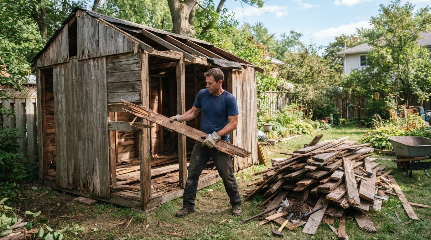 Junk Raider shed demolition in Charlotte