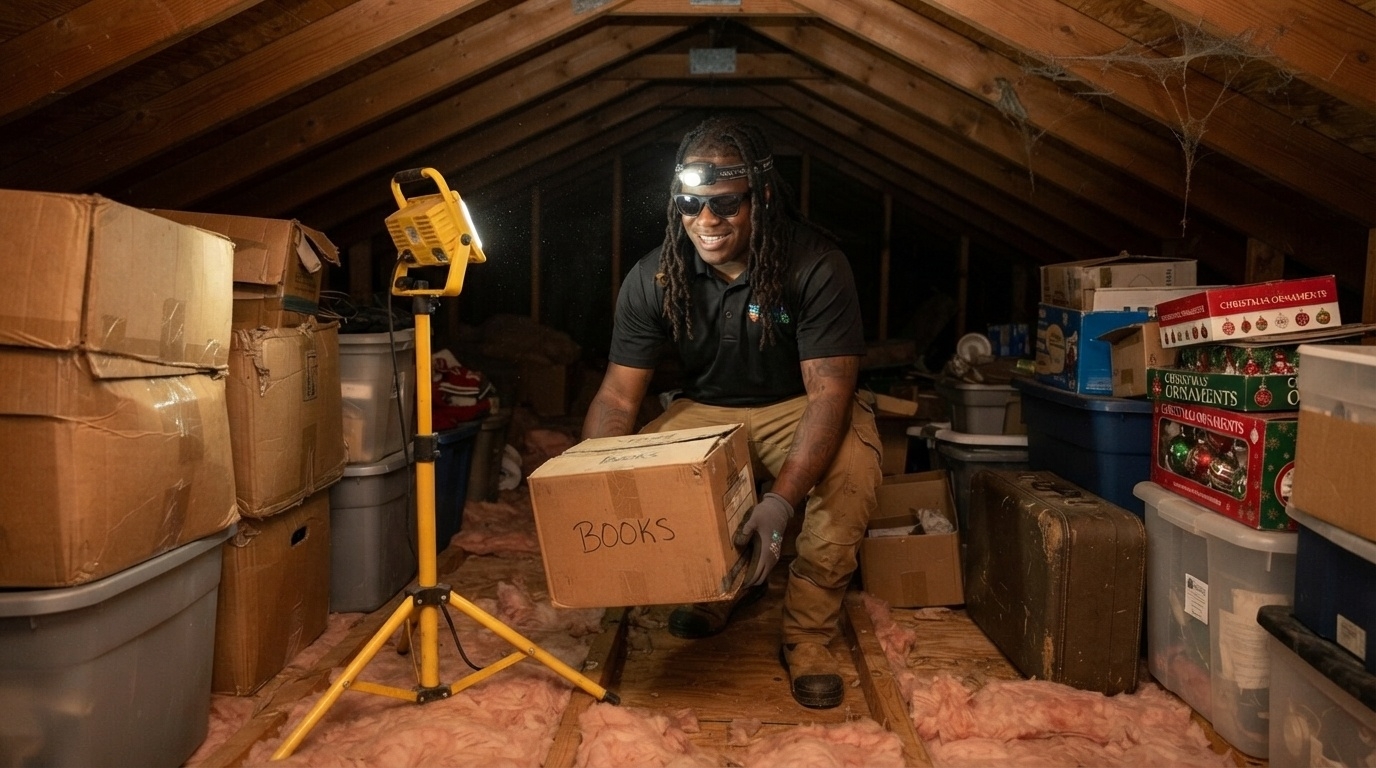 Junk Raider crew handling attic cleanouts in Charlotte, NC