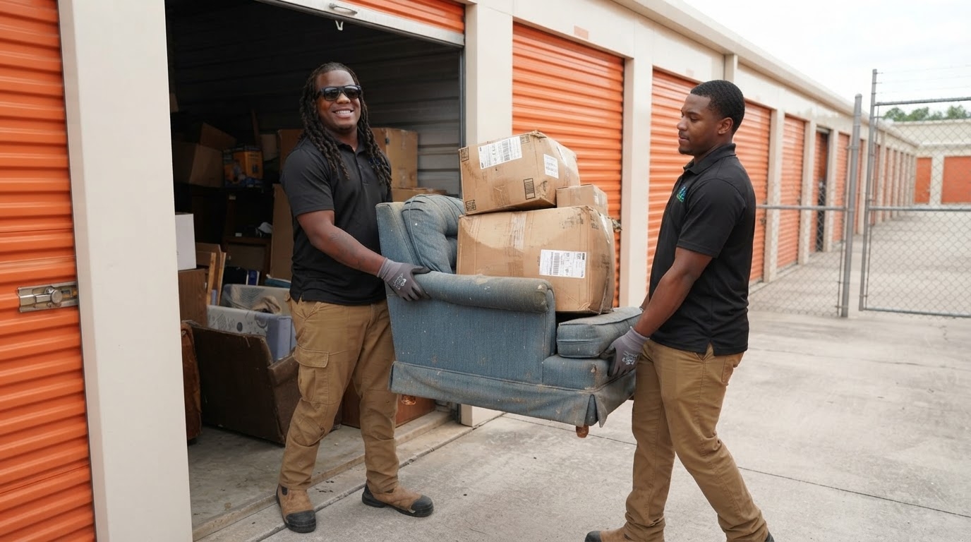 Junk Raider crew handling storage unit cleanouts in Charlotte, NC
